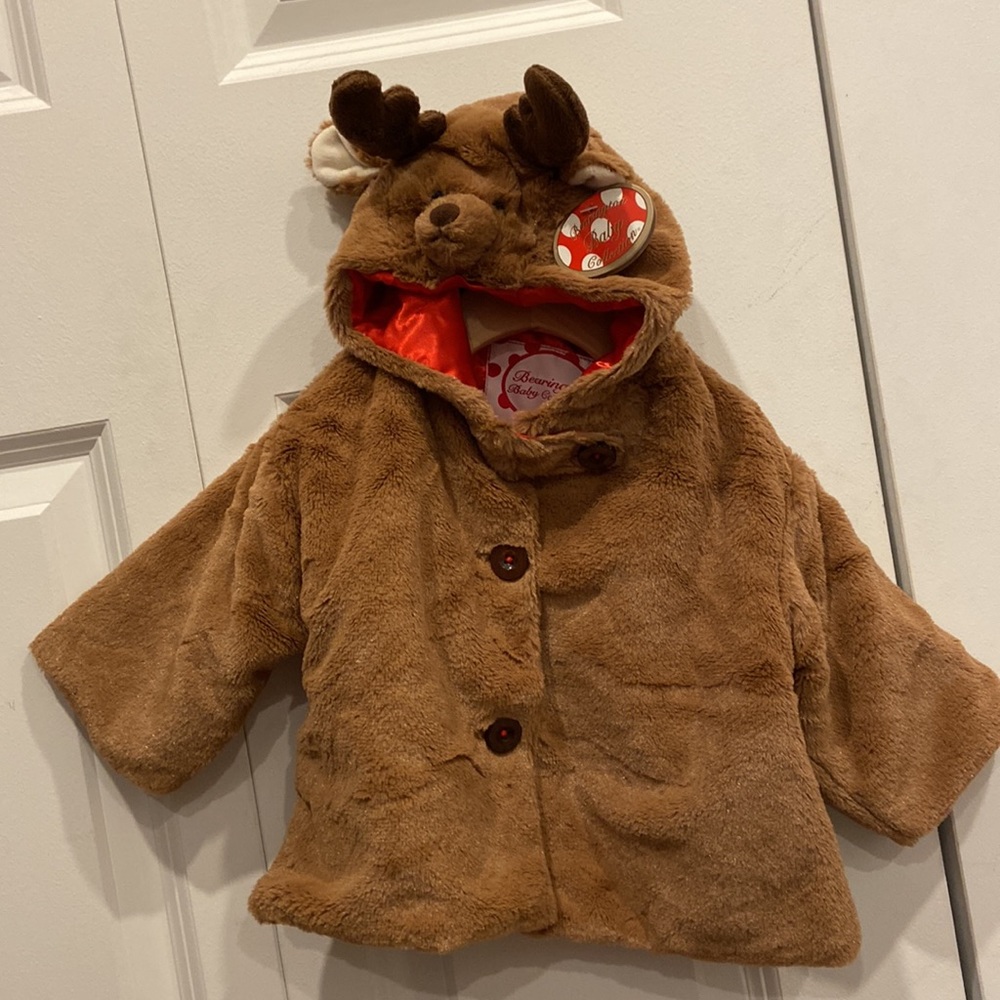 Bearington Baby Collection Brown Furry Reindeer Coat